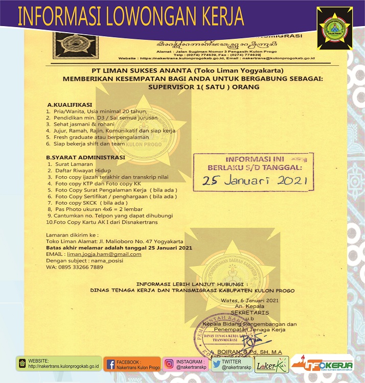 Loker Yogyakarta 2021 Apply Hari Ini Hugo Job Loker